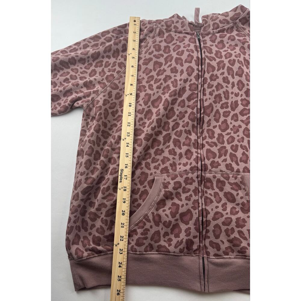 Torrid Leopard Print Zip Up Hoodie Size 2 (2X) Mauve Pink Fleece Jacket - Picture 7 of 10